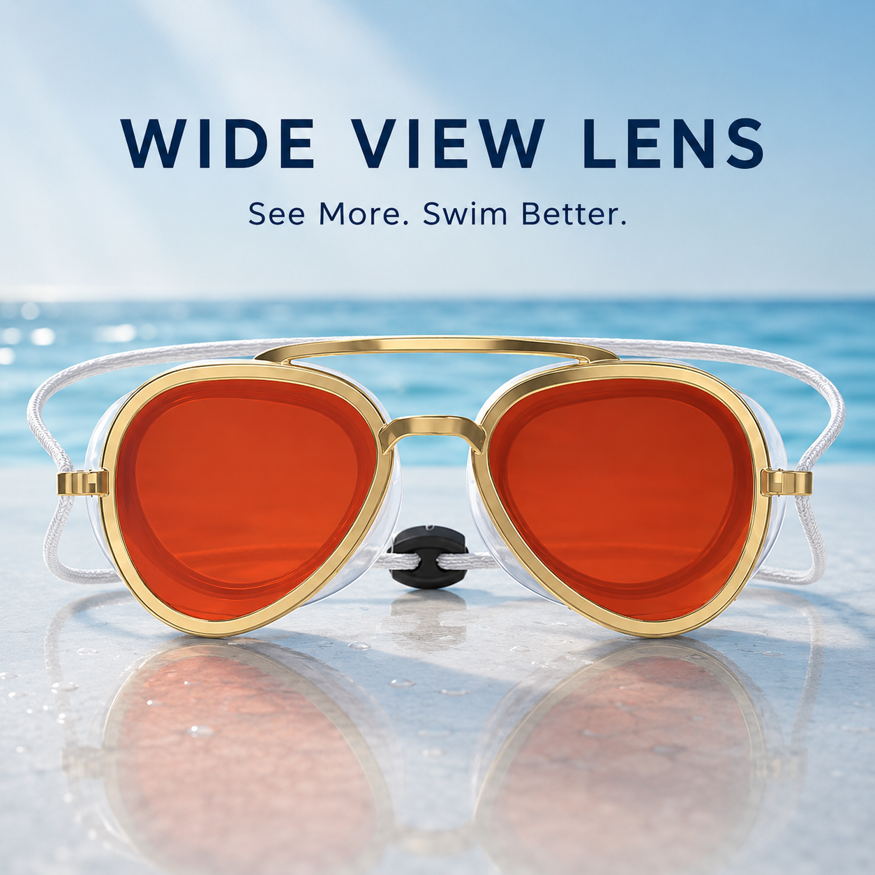 Premium Aviator Swim Goggles | Anti-Leak Wide View Training Mask