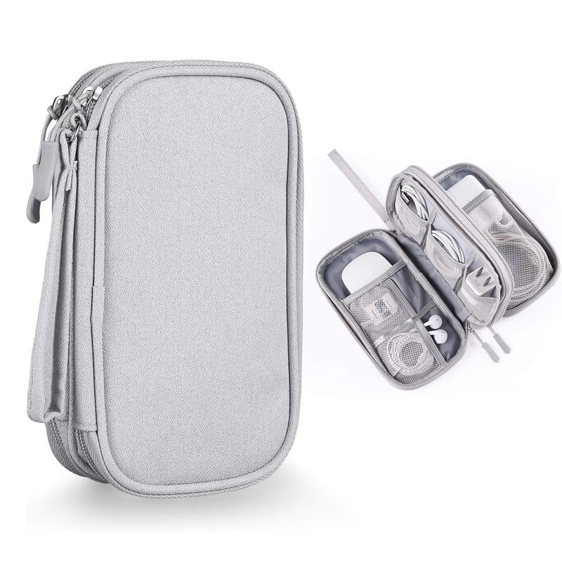 🔥50% OFF Today Only – Cable Organizer Bag, Double Layer Travel Pouch for Chargers, Cords & Tech Accessories