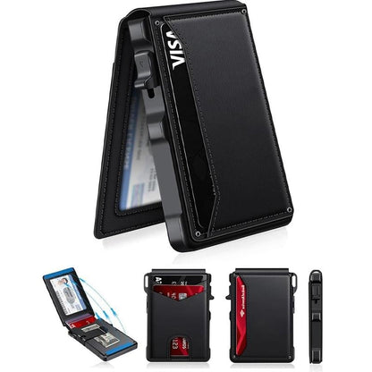 💼🔒Premium Aluminum RFID Blocking Minimalist Wallet for Men