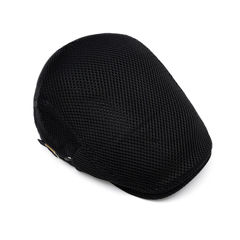 Men's Breathable Mesh Flat Cap – Adjustable Newsboy Ivy Beret Summer Hat