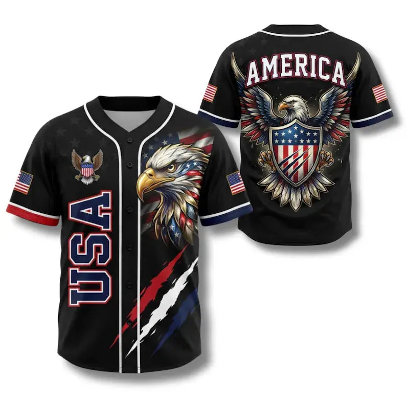 🦅USA 250th Anniversary All-Over Print Patriotic Baseball Jersey
