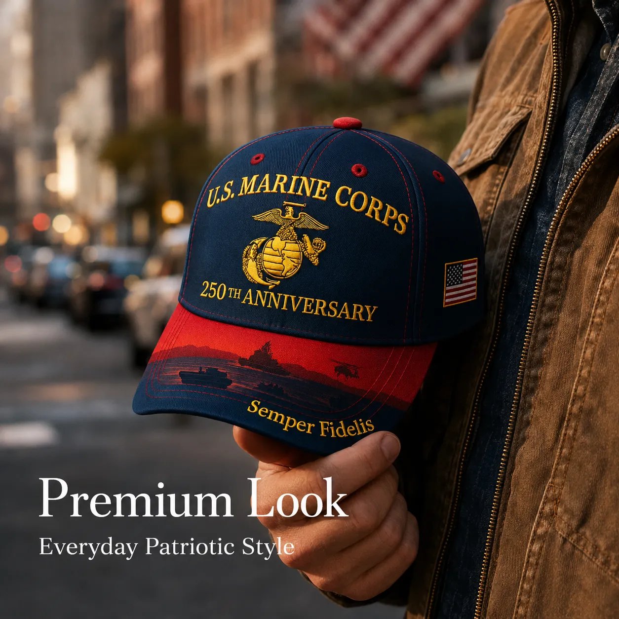 U.S. Marine Corps 250th Anniversary Commemorative Embroidered Cap 🇺🇸
