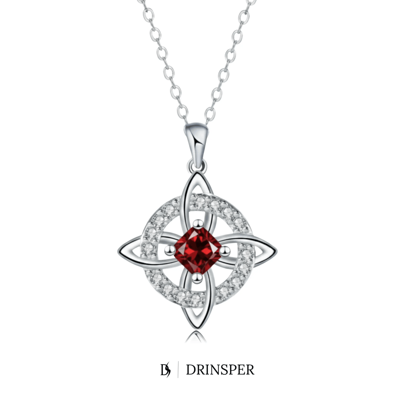 Mystical Birthstone Witches Knot Necklace – Natural Crystal🔮💞Protect Your Loved Ones detail view